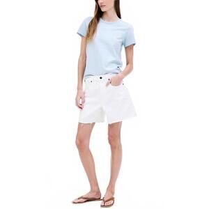 NEW SLVRLAKE sienna relaxed high rise cut off short in off white